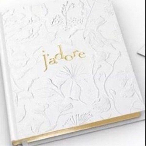 DIOR J’adore White Embossed Blank Journal Notebook with Gold Edges | NEW - Picture 1 of 6